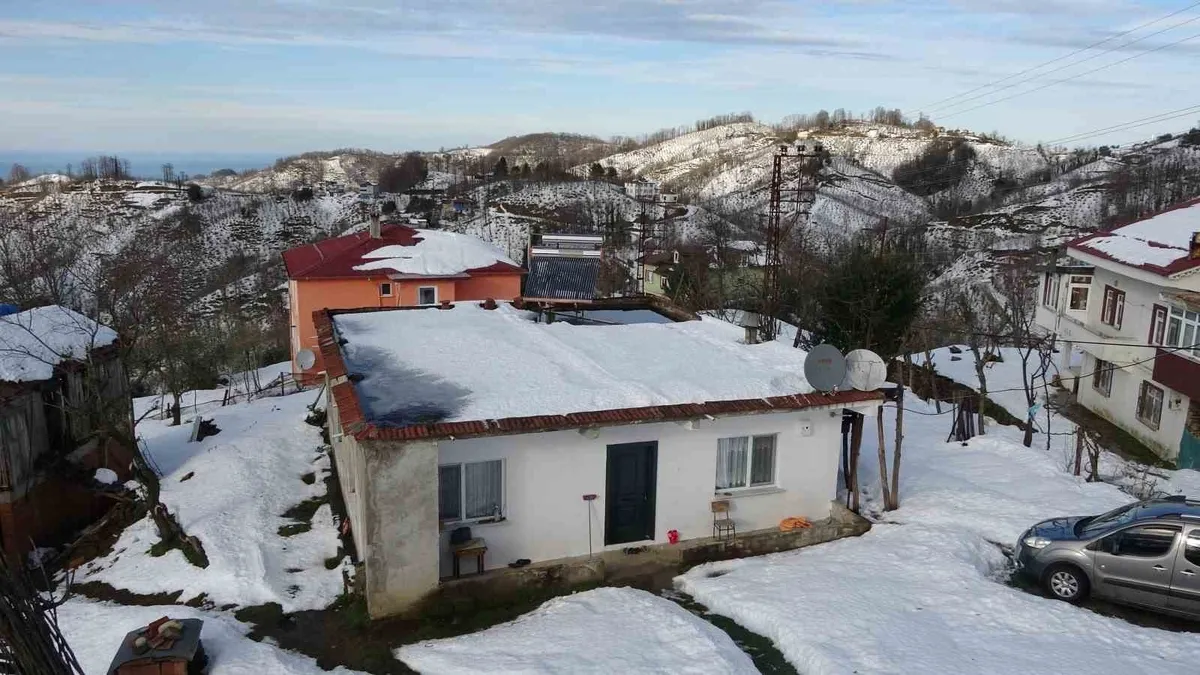 Ordu'nun yükseklerinde kar manzaraları