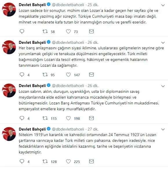 Son dakika: Devlet Bahçeli'den "Lozan" mesajı - 2