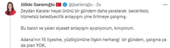 AK Parti ve Adana Valiliğinden CHP’li Zeydan Karalar’ın Osmaniye iddiasına yanıt