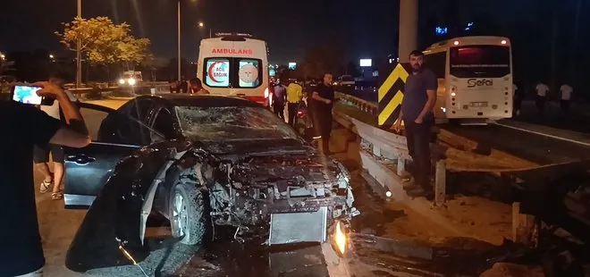Kocaeli’de otomobil bariyerlere çarptı! Belediye Başkan Yardımcısı Yaşar ölümden döndü