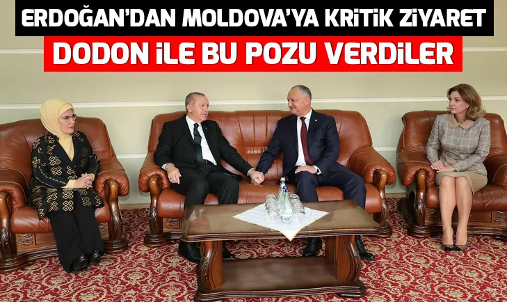 Başkan Erdoğan ve Dodon bu pozu verdiler
