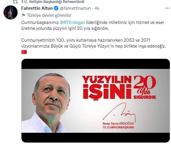 Başkan Erdoğan liderliğinde 100 yılın işini 20 yıla sığdırdık