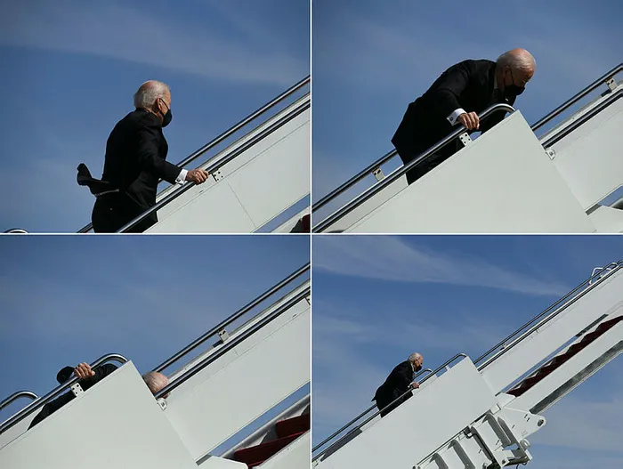 ABD Başkanı Joe Biden'ın uçağa binerken 3 kez düşmesi gündem oldu - 2