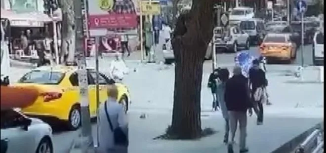 İstanbul Güngören’de taksici ile yaya yumruk yumruğa kavga etti