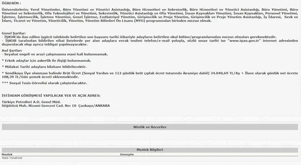 34 ila 37 bin TL arasında maaş veriyor! 12 Farklı kadro için başvuruları İŞKUR üzerinden toplamaya başladı! İşte kadrolar… - 11