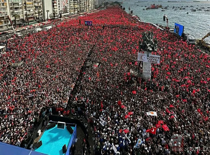 Karada olduğu kadar denizde de heyecan vardı! Başkan Erdoğan İzmir’de destan yazdı: Tarihi kalabalık