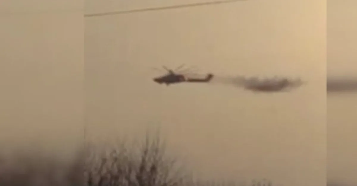 Ukrayna, Rus "Mi-28" helikopterini imha ettiği görüntüleri servis etti