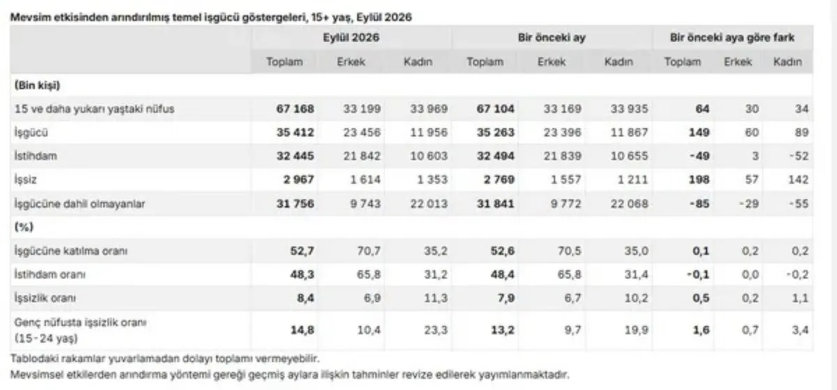 TÜİK açıkladı: Eylül ayında işsizlik yükseldi, istihdam geriledi - 3
