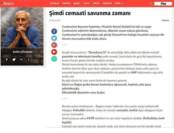 Sözcü Gazetesi davasında flaş karar! Emin Çölaşan ve Necati Doğru’ya FETÖ’den ceza...