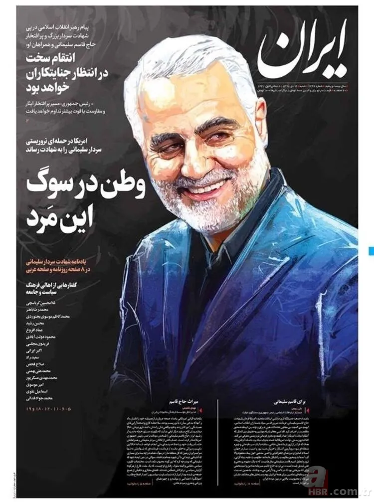 Kasım Süleymani suikastının ardından İran gazeteleri bu manşetlerle çıktı! 12