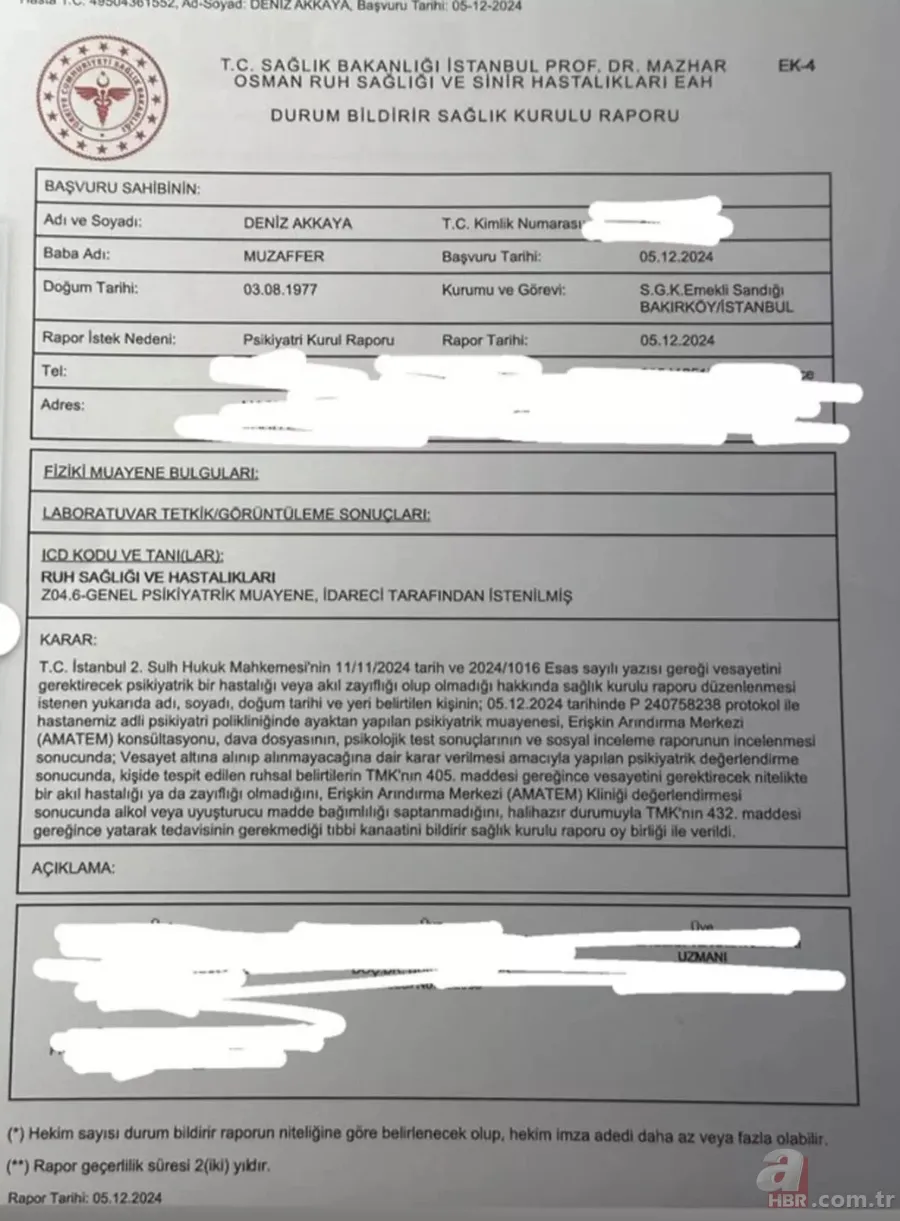 Deniz Akkaya eski eşiyle yine davalık oldu! Ruh sağlığı raporunu paylaştı 5