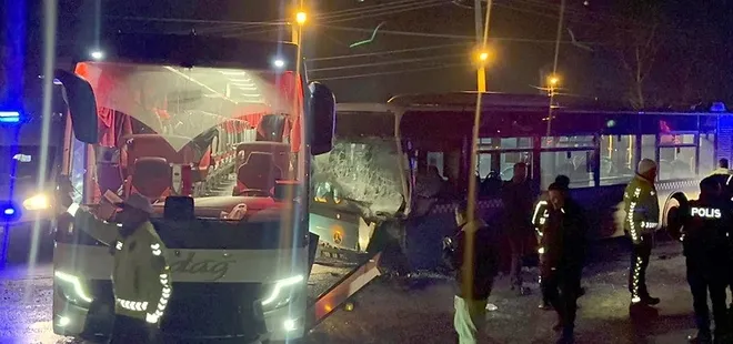 Tekirdağ'da iki otobüs çarpıştı: 2 yaralı