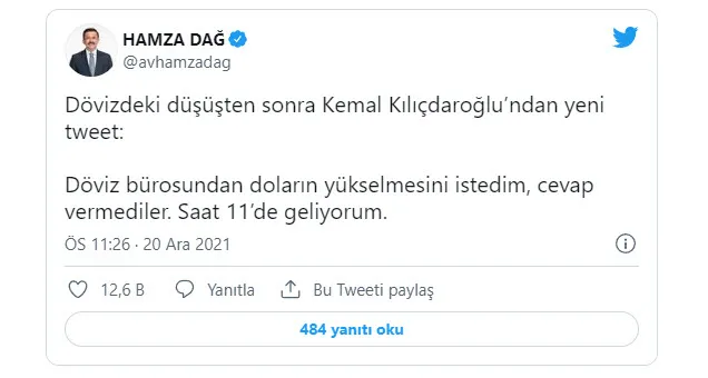 AK Parti'li Hamza Dağ’dan Kılıçdaroğlu’na dolar göndermesi: Saat 11’de geliyorum - 4