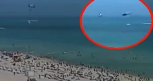 Miami’de helikopter sahile düştü