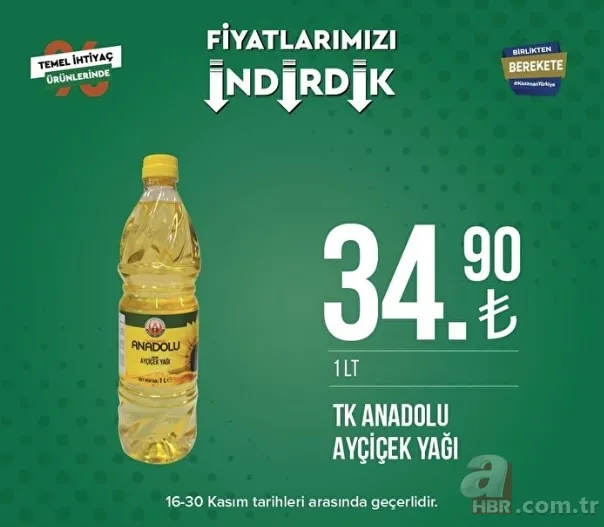 AYÇİÇEK YAĞI 35 TL'den...Tarım Kredi Kooperatif Market'te BÜYÜK KAMPANYA! İşte, yeni indirimli ürünler listesi... 4