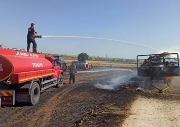 Kırklareli'nde 300 saman balyası yandı!