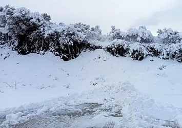 İzmir'in dağları beyaz örtüyle kaplandı
