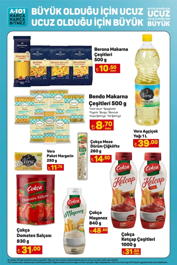 10 Ekim A101 aktüel ürünler kataloğu yayınladı! A101’de 192 TL’ye tereyağı, 90 TL’ye beyaz peynir, 21 TL’ye Kireç Çözücü, 57 TL’ye un 34.50 TL’ye kuru fasulye satılıyor