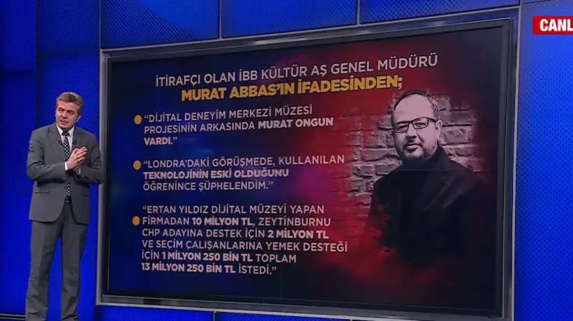 KÜLTÜR A.Ş. Müdürü Murat Abbas itirafçı oldu: Ertan Yıldız 13 milyon 250 bin TL istedi