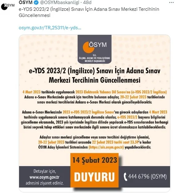 Son dakika: MSÜ ve e-YDS İngilizce sınavları ertelendi