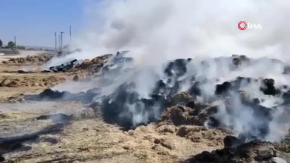 Samanlığı yanan besiciye yardım için bütün mahalle seferber oldu