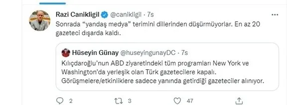 ABD’deki Türk gazetecilerden Kılıçdaroğlu’na tepki! Yanına kimseyi yaklaştırmamış