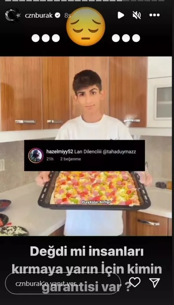 CZN Burak Taha Duymaz’a gelen çirkin yorumu paylaşıp isyan etti: Değdi mi?
