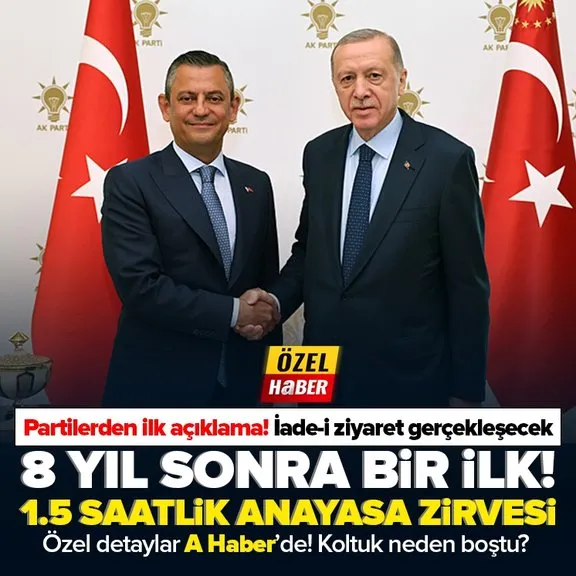 Başkan Erdoğan ile Özgür Özel arasında 1.5 saatlik anayasa zirvesi! Partilerden ilk açıklama: Görüşme olumlu havada geçti! Başkan Erdoğan’dan iade-i ziyaret | Özel kulis bilgileri A Haber’de!