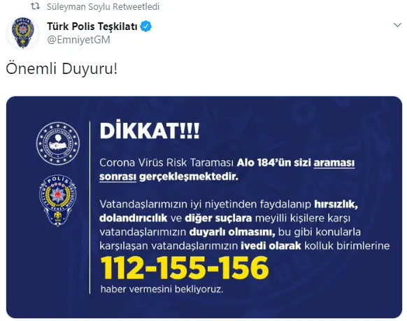 Son dakika: Emniyet Genel Müdürlüğünden koronavirüs uyarısı - 1