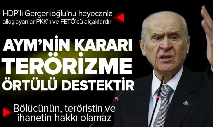 MHP Genel Başkanı Devlet Bahçeli'den Anayasa Mahkemesi'ne HDP'li Gergerlioğlu tepkisi: Bu karar terörizme örtülü destektir