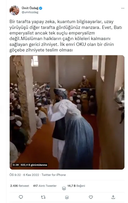 Ümit Özdağ İslam'ı hedef aldı! Afganistan’da hafızlık yapan öğrencilerin görüntülerine skandal yorum: Gericilik | Sosyal medyadan tepki yağıyor: Haddini bil - 3