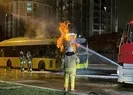 Başakşehir’de İETT otobüsü alev alev yandı