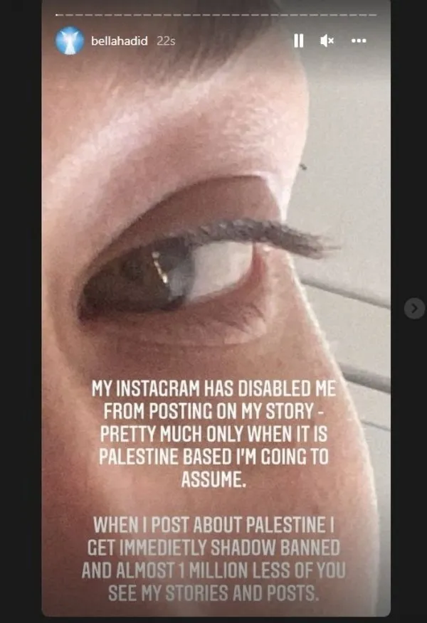 Instagram’dan Bella Hadid’e Filistin engeli! İsrail lobisi Filistin’e destek paylaşımlarını sansürletti