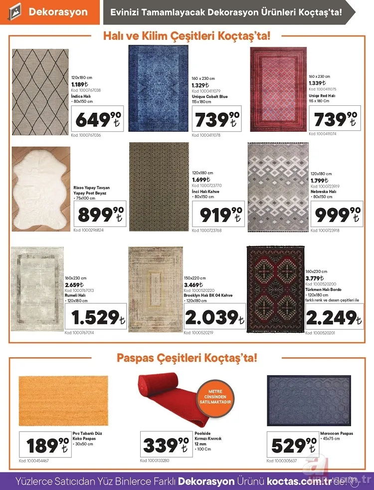 Koçtaş ekim ayı indirim kataloğu yayınlandı! Evinizi baştan aşağı tamamen değiştirebileceğiniz ürünlerin indirimli fiyatı 21