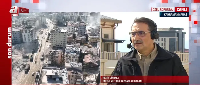 Enerji ve Tabii Kaynaklar Bakanı Fatih Dönmez A Haber'de! Deprem bölgesinde enerji sıkıntısı var mı?
