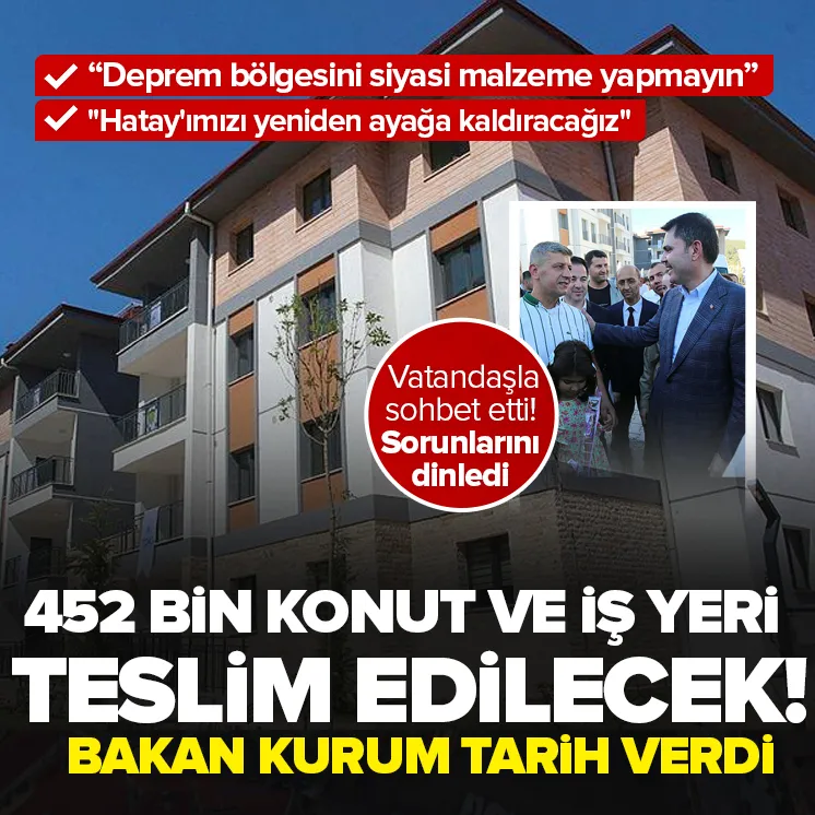 Bakan Kurum deprem konutları için tarih verdi