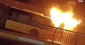 İETT otobüsü alev alev yandı!