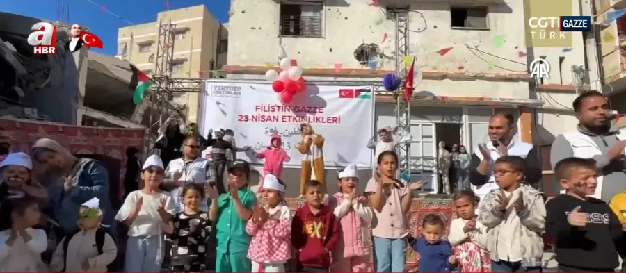 gazzede-enkazlar-arasinda-23-nisan-coskusu-israil-zulmu-altinda-cocuklarin-direnisi-1776930332188.jpg Gazze'de savaşı gölgesinde 23 Nisan (Foto: ahaber.com.tr ekran görüntüsü)