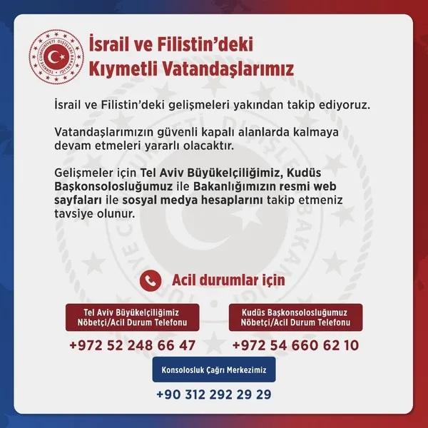 disisleri-bakanligindan-israil-ve-filistindeki-turk-vatandaslari-icin-uyari-1696695649564.jpg Dışişleri Bakanlığından İsrail ve Filistin’deki Türk vatandaşları için uyarı - 1