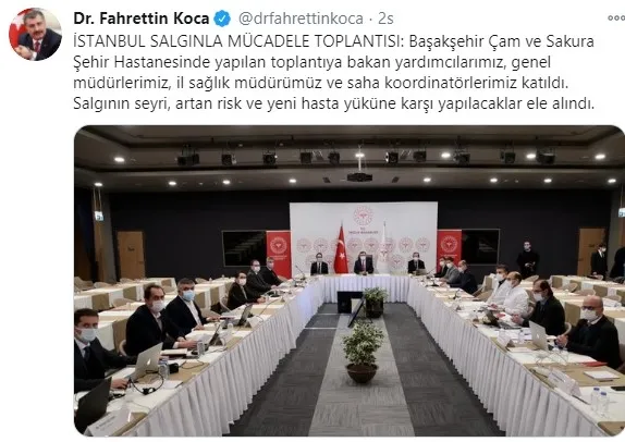 Sağlık Bakanı Fahrettin Koca duyurdu! İstanbul'da önemli koronavirüs toplantısı - 1