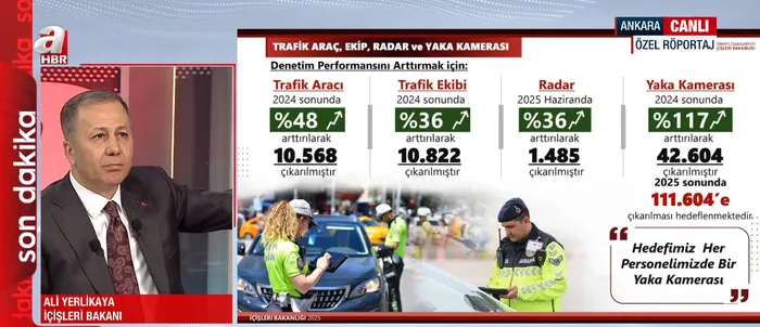 Bakan Yerlikaya verileri A Haber'de paylaştı