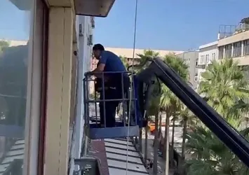 Polis vinç yardımıyla girdi firari hükümlü yakalandı