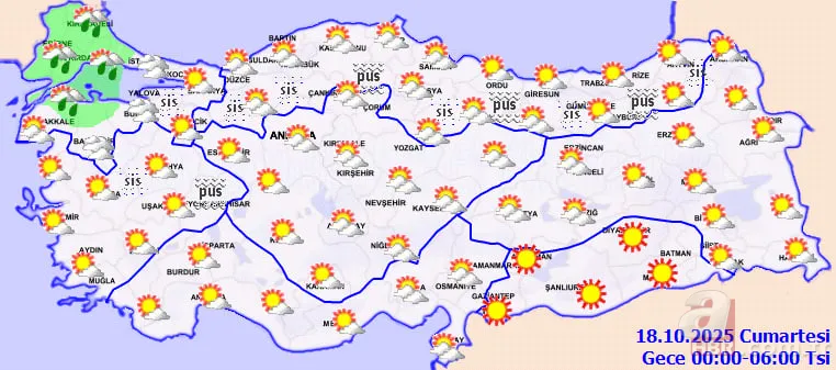 Hafta sonu plan yapanlar dikkat: Kuvvetli sağanak kapıda, sis ve pus havayı saracak! 17-23 Ekim hava raporu 14