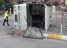 İşçi servisi devrildi! Yaralılar var
