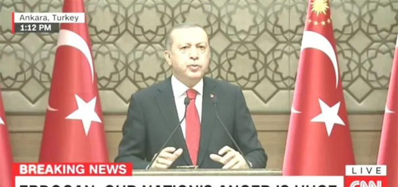 CNN International, Cumhurbaşkanı Erdoğan'ın açıklamalarını canlı verdi