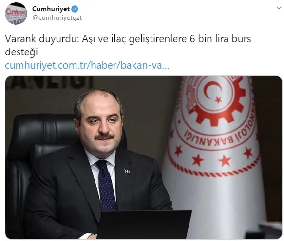 Sanayi ve Teknoloji Bakanı Mustafa Varank'tan Cumhuriyet'in çarpıtma haberine cevap - 1