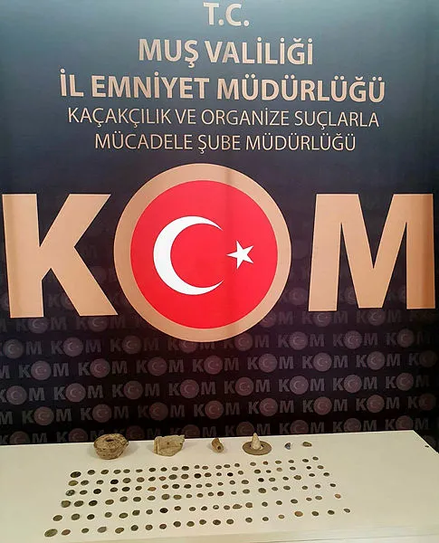 Muş’ta Roma dönemine ait 132 tarihi eser ele geçirildi