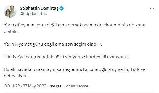 hdpli-selahattin-demirtas-yine-kemal-kilicdarogluna-oy-istedi-1685183115413.jpeg HDP'li Selahattin Demirtaş yine Kemal Kılıçdaroğlu'na oy istedi! - 4