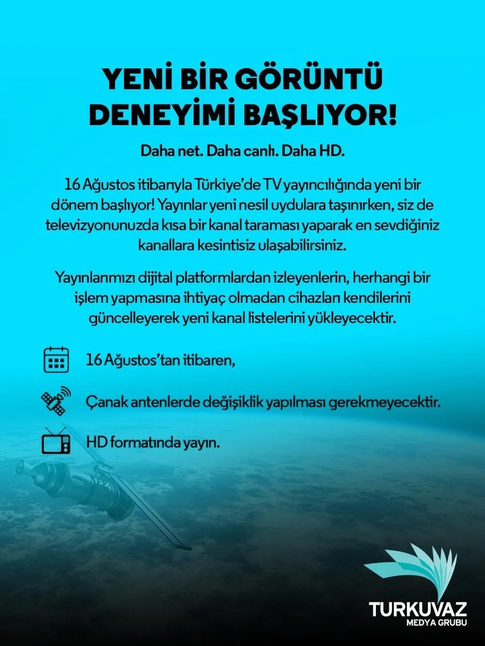 Televizyonlarda yeni dönem başlıyor! İşte Turkuvaz Medya'nın güncel yayın frekansları - 1
