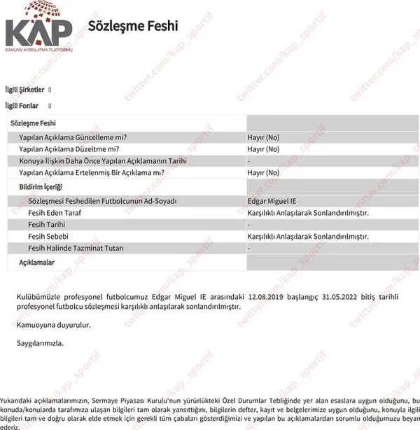 Trabzonspor Yusuf Erdoğan'ı KAP'a bildirdi! Edgar le'nin de sözleşmesi feshedildi - 2